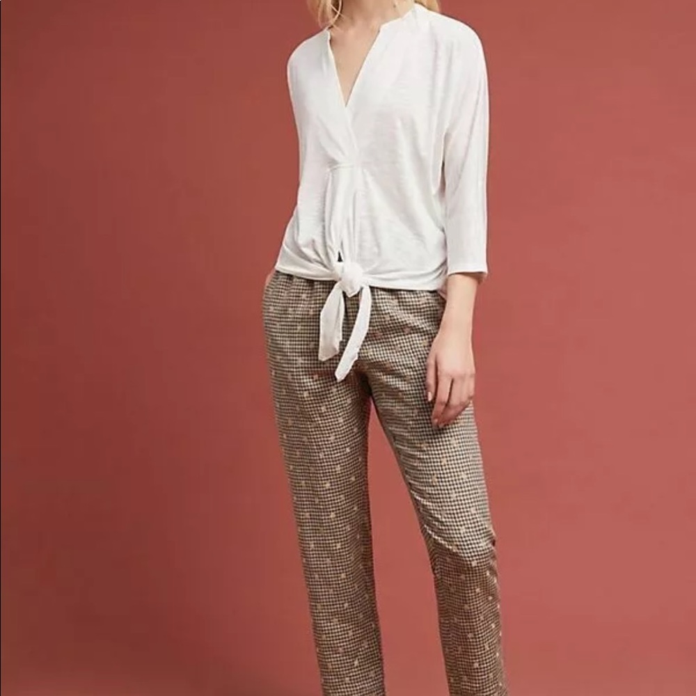 Ottod Anne Plaid Embroided Austin Track -Striped Joggers 10